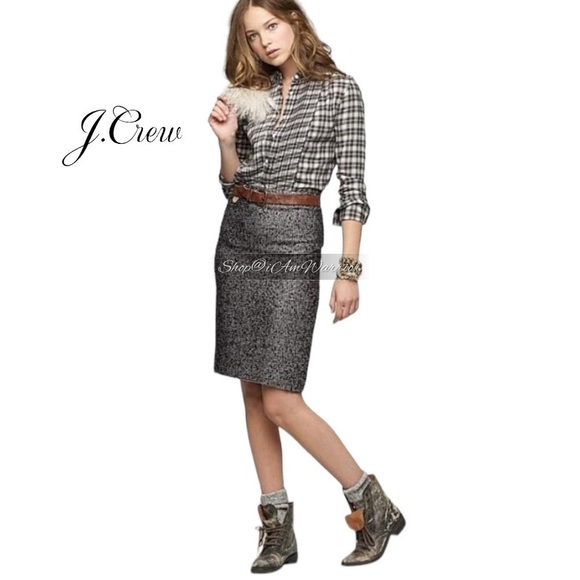 J.Crew nubby metallic tweed pencil skirt *shop@iamwarrior - Picture 1 of 9